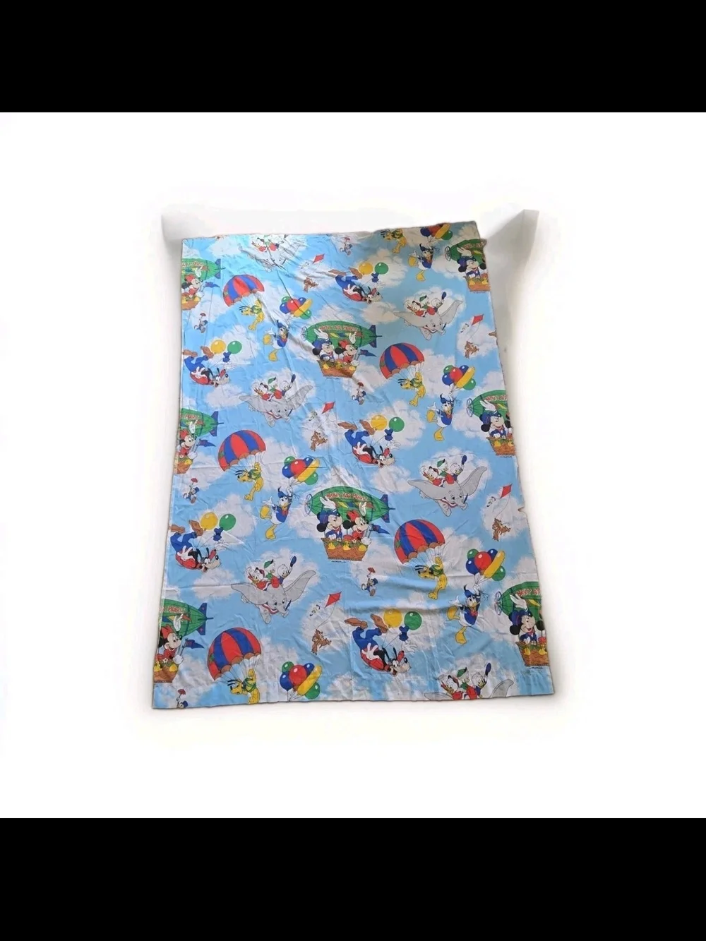 Walt Disney Air Mobile Twin Flat Sheet Mickey Mouse VTG Fabric